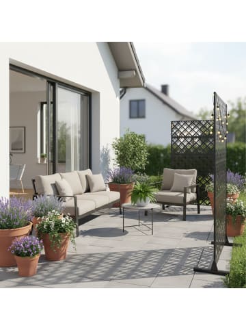 relaxdays Sichtschutz "Rauten" in Schwarz - (B)110 x (H)183 x (T)50 cm