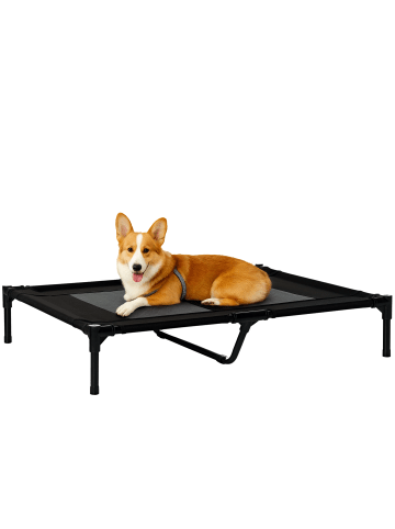 Pawhut Hundeliege Outdoor Schwarz  92L x 76B x 18H cm