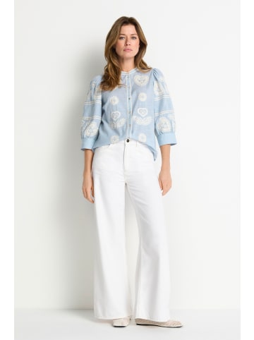 Rich & Royal Embroidery Bluse aus Musselin in Skyway Blue
