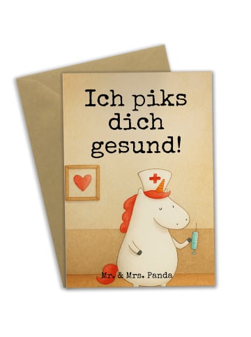 Mr. & Mrs. Panda valentinstagskarte Einhorn Krankenschwester Des... in Weiß