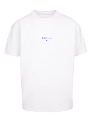 F4NT4STIC Heavy Oversize T-Shirt Drache Feuer Japan in weiß