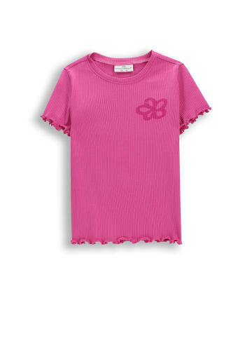 Coccodrillo Geripptes T-Shirt mit kurzen Ärmeln in rosa