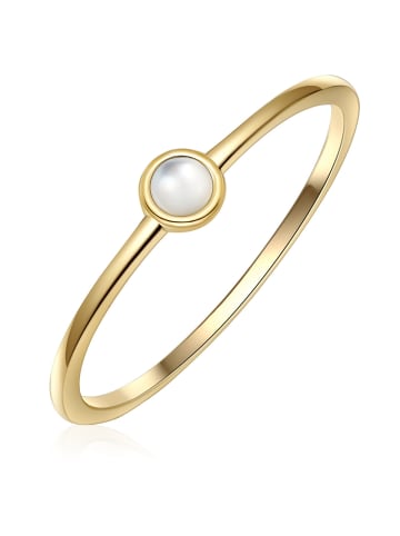 Glanzstücke München Ring aus Sterling Silber mit Perlmutt in gelbgold