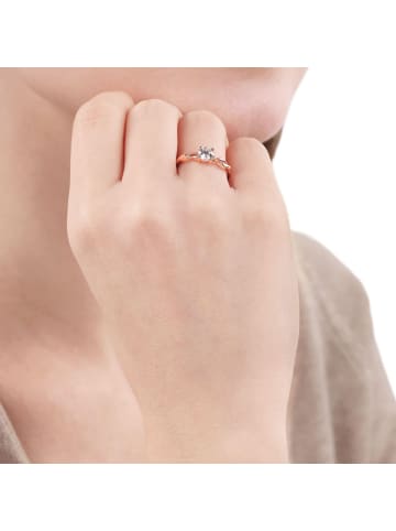 Tom Tailor Ring Silber 925, rhodiniert in roséfarben