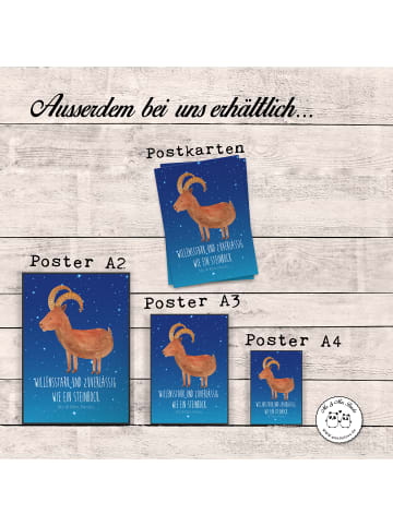 Mr. & Mrs. Panda Poster Sternzeichen Steinbock mit Spruch in Sternenhimmel Blau