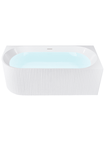 Beliani Eckbadewannen GOCTA in Weiß - (W) 77 x (H) 58 x (L) 170 cm