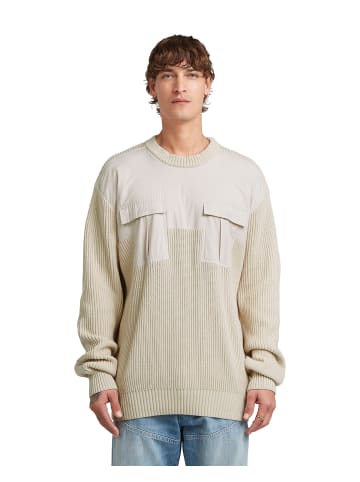 G-Star Raw Woven Mix Knit Pullover whitebait