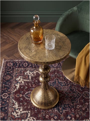 KADIMA DESIGN Beistelltisch lackiertes Aluminium, handgefertigt, Modern in Gold