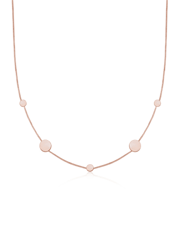 Elli Halskette 925 Sterling Silber Geo, Kreis, Plättchen in Rosegold