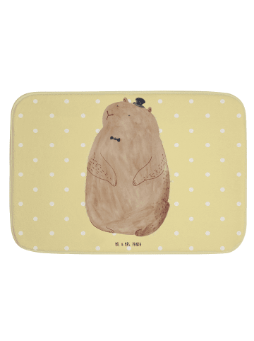 Mr. & Mrs. Panda Badematte Murmeltier ohne Spruch in Gelb Pastell