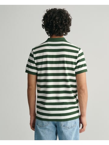 Gant Piqué Poloshirt mit breiten Streifen in Grün
