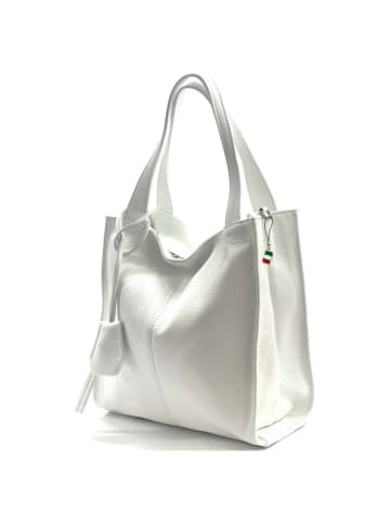 Florence Florence Schultertasche, Shopper Leder weiß ca. 33cm breit