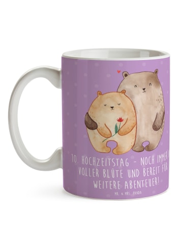Mr. & Mrs. Panda Kaffeetasse 10. Hochzeitstag Rosenhochzeit mit ... in Lavendeltraum