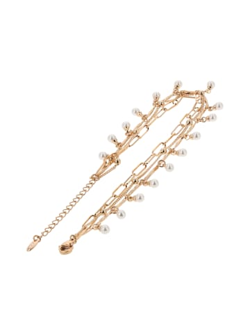 faina Women Ankle Bracelet in Rose Gold White