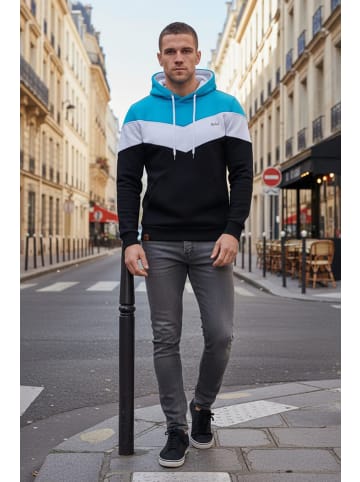 RESLAD Kapuzenpullover Hoodie 3-Colors in türkis-schwarz