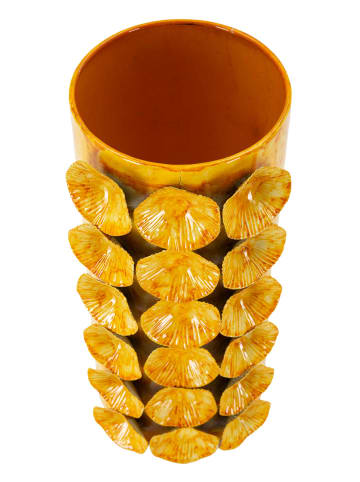 Mauro Ferretti Gelbe Metallvase 16x15x33 cm