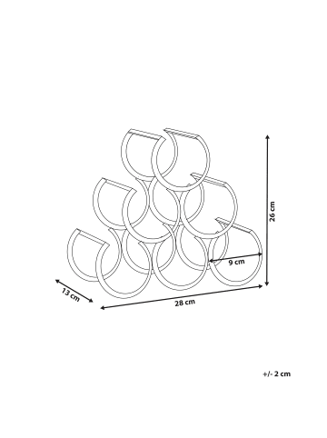 Beliani Weinregal LURGAN in Schwarz - (W) 28 x (H) 26 x (L) 13 cm