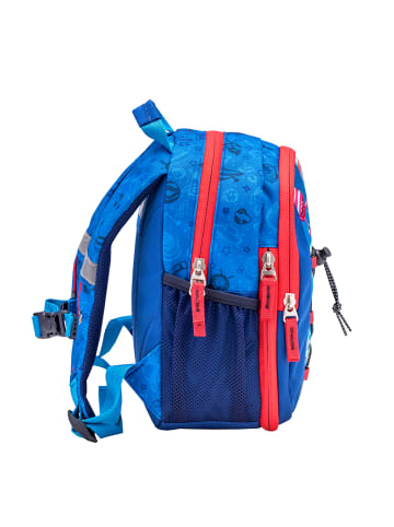 Belmil Kindergartenrucksack "Mini Kiddy Cool Monsters" in blau, rot