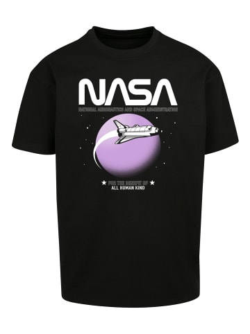F4NT4STIC Heavy Oversize T-Shirt NASA Shuttle Orbit in schwarz