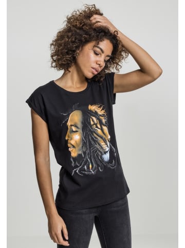 Mister Tee Shirt "Ladies Bob Marley Lion Face Tee" in Schwarz