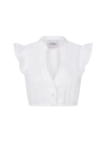 Nübler Dirndlbluse Carla Kurzarm in Weiß