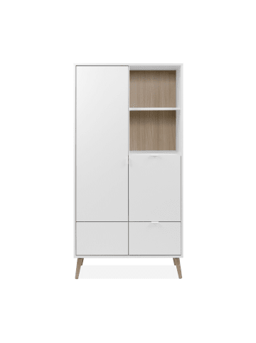 CALICOSY Sideboard KLINT in Weiß - (W) 78 x (H) 155 x (L) 40 cm