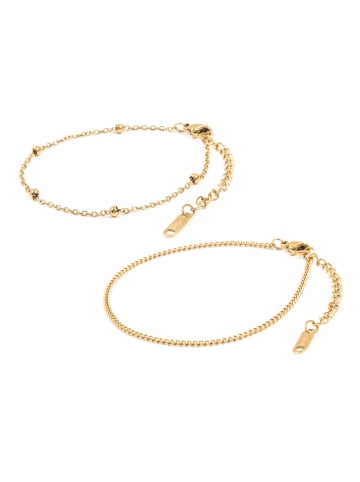 Hey Happiness Vergold. Armbänder 2er Set Edelstahl in Gold