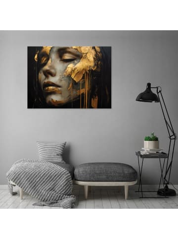WALLARENA Leinwandbild Frau in Golden