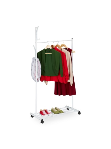 relaxdays Garderobe in Weiß - (B)80 x (H)165 x (T)44 cm