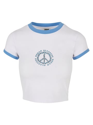 Urban Classics Cropped T-Shirts in white/horizonblue