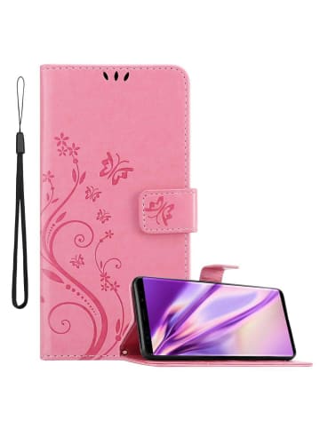 cadorabo Hülle für Samsung Galaxy NOTE 9 Blumen Design in FLORAL ROSA