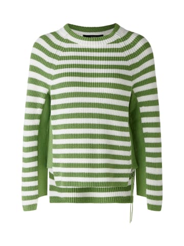 Oui Pullover RUBI reine Baumwolle in green white