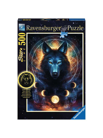 Ravensburger Puzzle 500 Teile Leuchtender Wolf Ab 10 Jahre in bunt