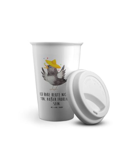 Mr. & Mrs. Panda To Go Becher Rabe Sombrero mit Spruch in Weiß