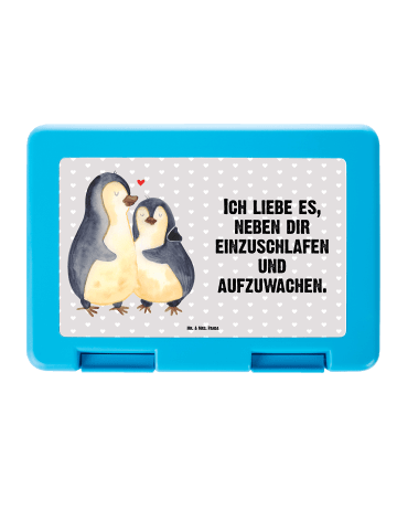 Mr. & Mrs. Panda Bento Box Pinguine Einschlafen mit Spruch in Grau Pastell