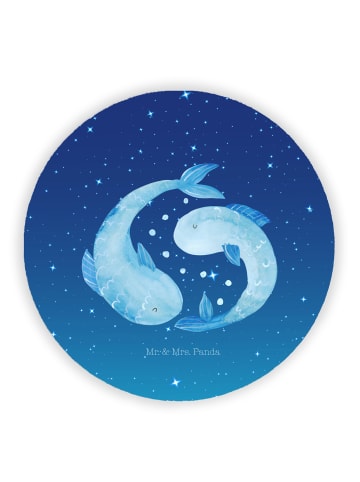 Mr. & Mrs. Panda Rund Magnet Sternzeichen Fische ohne Spruch in Sternenhimmel Blau