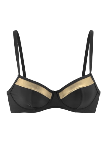 LASCANA Bügel-Bikini-Top in schwarz-goldfarben