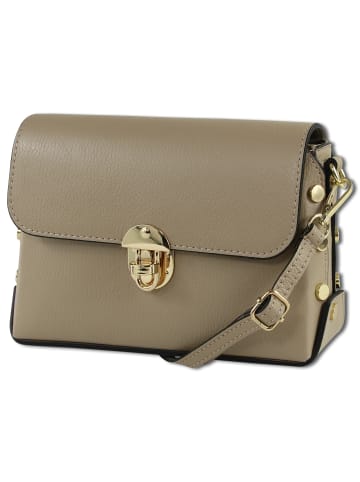 Toscanto Leder Umhängetasche Toscanto Tasche taupe, beige ca. 22cm
