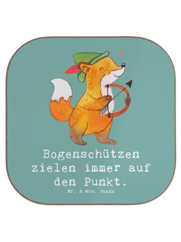 Mr. & Mrs. Panda Bierdeckel Bogenschützen Fokussierung mit Spruch in Meeresbrise