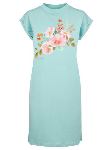 F4NT4STIC T-Shirt Kleid Blumen in Bluemint