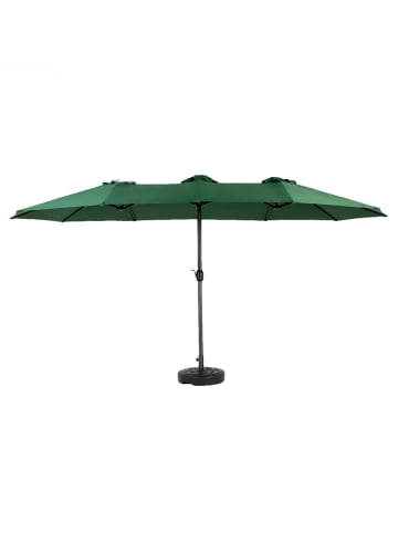 ABRIHOME Doppelseitiger Sonnenschirm in Grün 450 cm rechteckig mit Kurbel Ohne Fuß