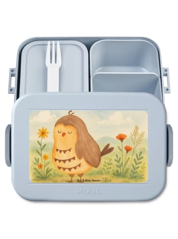 Mr. & Mrs. Panda MEPAL Bentobox Eule Zufrieden Design ohne Spruch in Blau Pastell