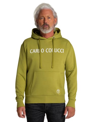 Carlo Colucci Hoodie ohne Reißverschluss Corrado in Oliv