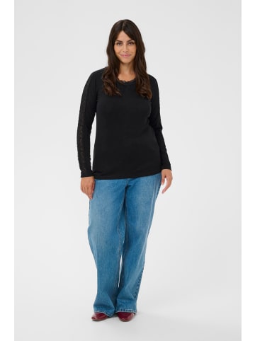 KAFFE curve Langarm-Shirt KCtinna Regular fit in Black Deep