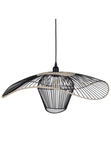Beliani Pendelleuchten LUNGA in Schwarz/Beige - (W) 60 x (H) 110 x (L) 60 cm