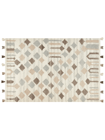 Beliani Kelim KAGHTSRASHEN in Bunt/Beige/Grau - (W) 200 x (L) 300 cm
