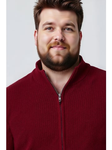 Men Plus Strickjacke in weinrot