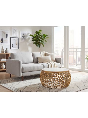 FineBuy Couchtisch in Gold / Marmor / 60x60x35