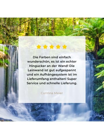 MuchoWow Leinwand bilder Dschungel Wasserfall