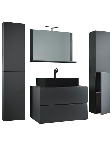 ebuy24 Badmöbelset LendasXLBL anthrazit anthrazit 147 x 52 cm